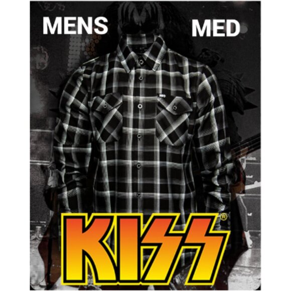 DIXXON x KISS- DRESSED TO KILL- Collab Limited Edition Flannel Shirt - Men's M - Picture 1 of 11